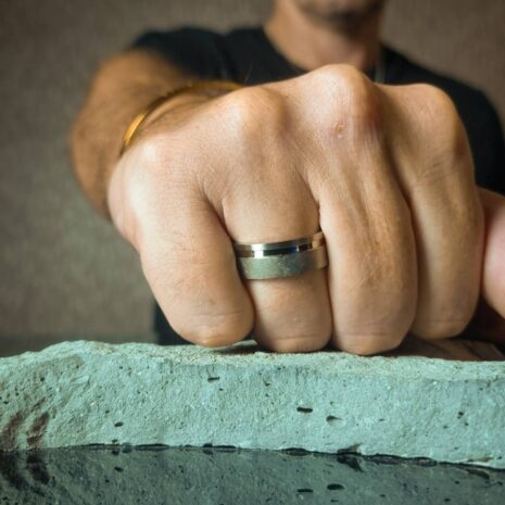 ITR-146-Titanium-Ring Titanium 6mm Wedding Ring With Offset Groove