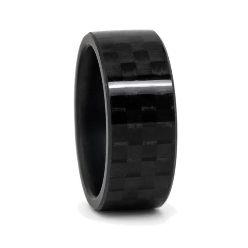 Pure Carbon Fibre 8mm Mens Ring
