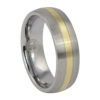 Tungsten Wedding Ring With Solid 14k Gold Inlay