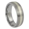 Tungsten 7mm Wedding Ring With Solid Silver Inlay