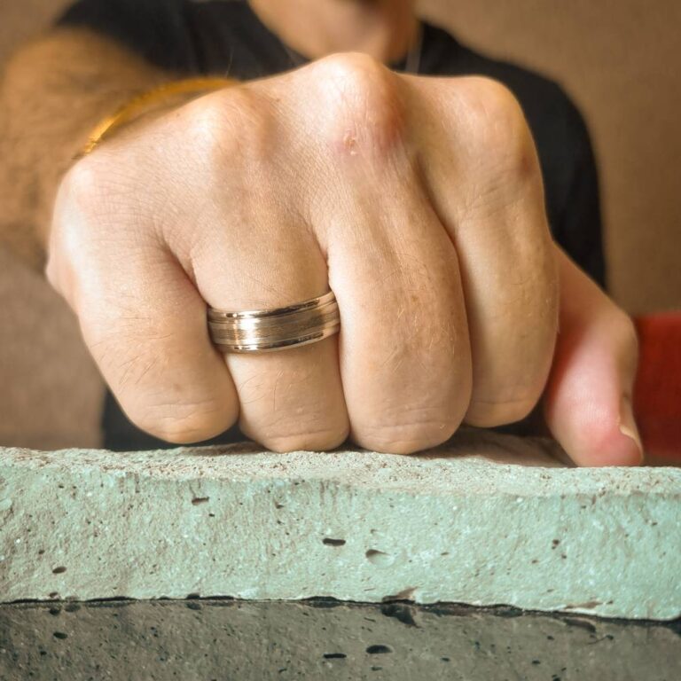 Titanium 7mm Wedding Ring With Solid Silver Inlay