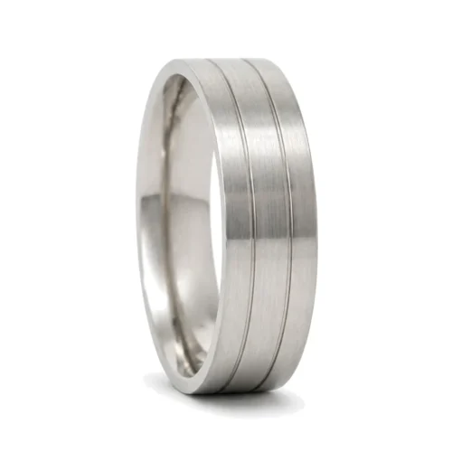 Custom 6mm Satin Titanium Mens Wedding Ring
