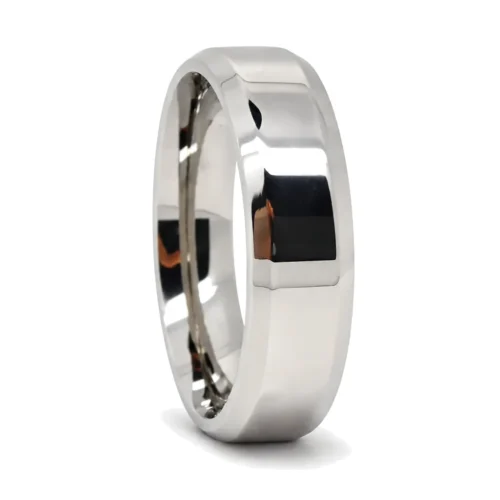 Custom 6mm Polished Tapered Titanium Mens Wedding Ring