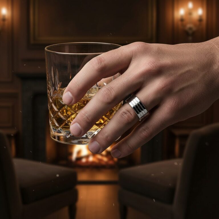 Wide Triple Grooved 8mm Tungsten Ring