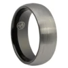 Tungsten 8mm Wedding Ring With Black Inner Band
