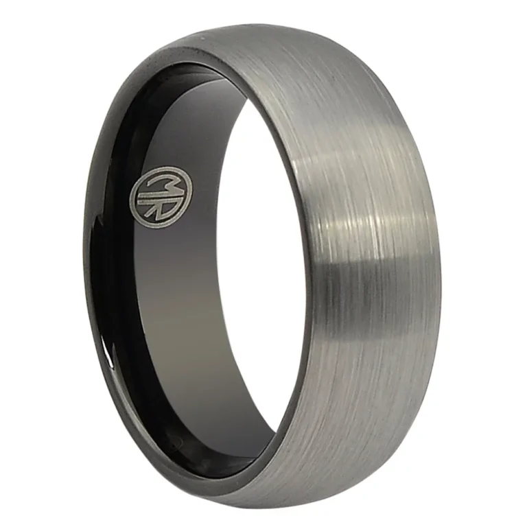 Tungsten 8mm Wedding Ring With Black Inner Band