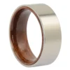 Titanium Rosewood 8mm Mens Ring