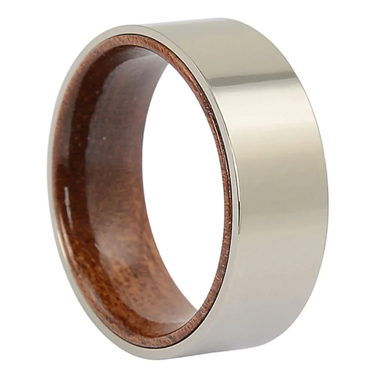 Titanium Rosewood 8mm Mens Ring
