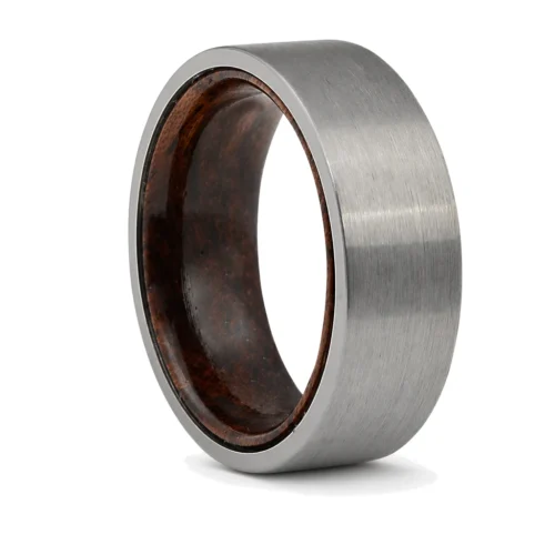 Tungsten and Rosewood 8mm Mens Ring