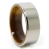 Titanium Wedding Ring With Koa Wood Band