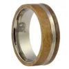 Koa Wood And Titanium 8mm Mens Wedding Band