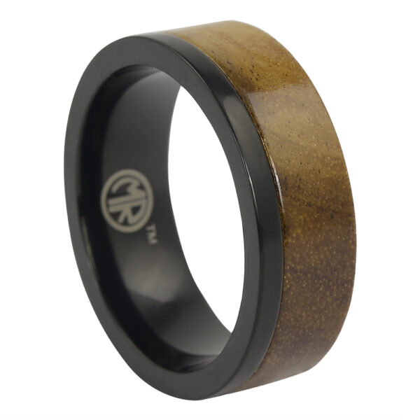 Black Titanium And Koa Wood Ring