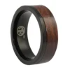 Black Titanium And Rosewood 8mm Ring