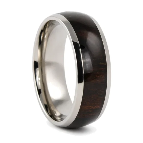 Titanium and Ebony 8mm Mens Ring