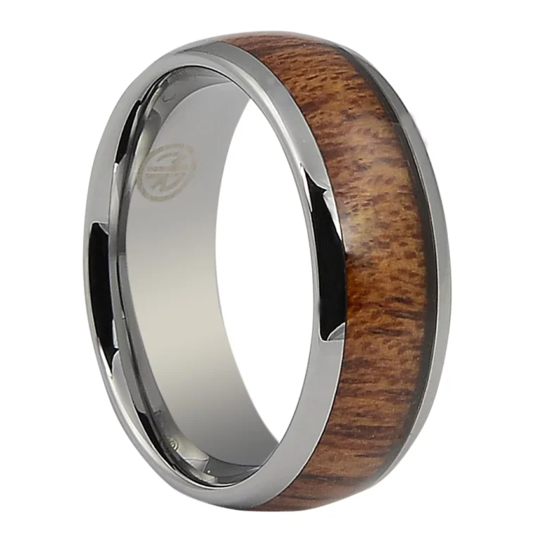 Titanium and Rosewood 8mm Mens Ring