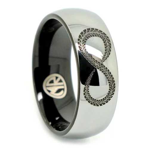 Tungsten 8mm Infinity Mens Promise Ring