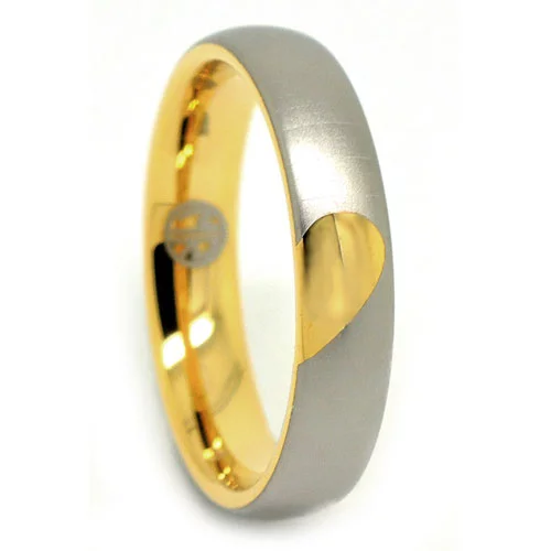 Tungsten Gold Heart 6mm Mens Promise Ring