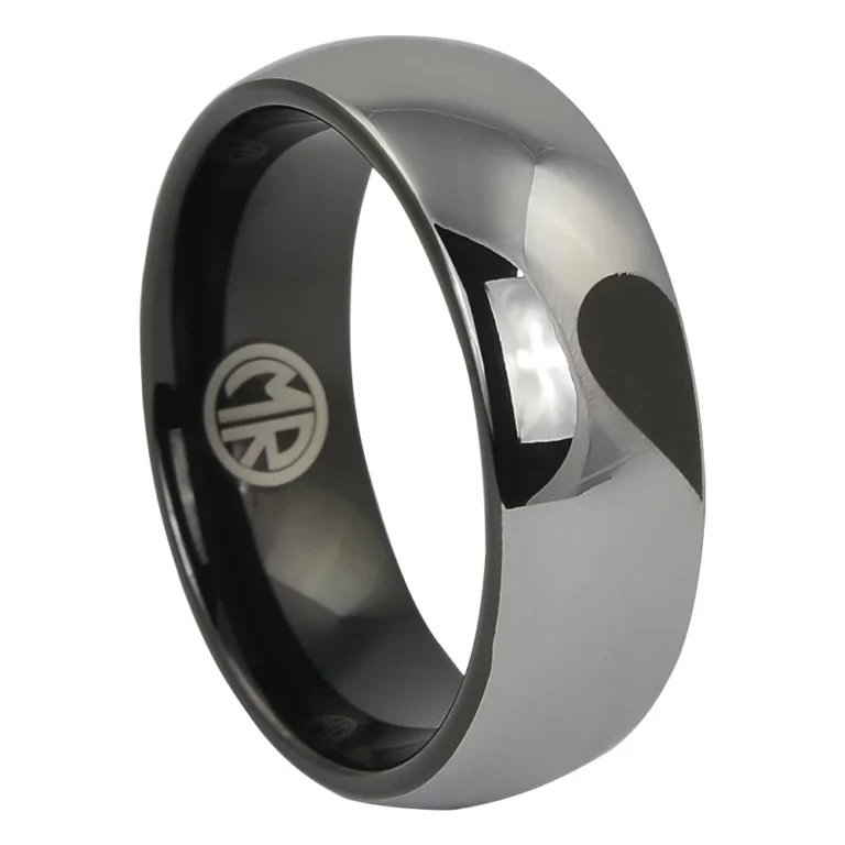 Tungsten Heart 8mm Mens Promise Ring