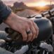 FTR-131-Black-tungsten-with-whiskey-barrel-wood-mens-ring-Motorcycle-Rider