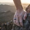 Black and Blue 8mm Tungsten Mens Ring