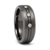 Mens Engagement 8mm Ring With Triple Simulated Diamonds