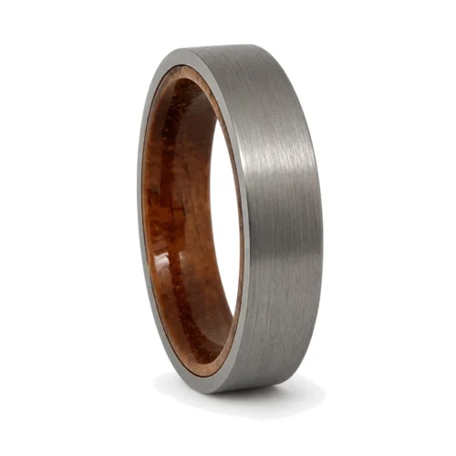 Tungsten & Koa Wood 5mm Mens Ring