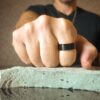 Black Titanium Mens Ring