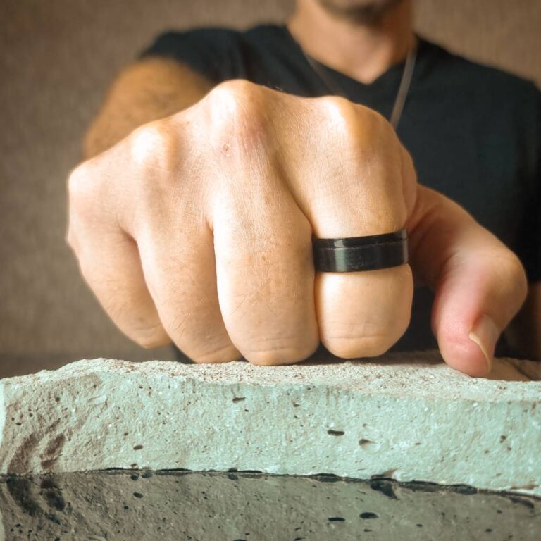 Black Titanium Mens Ring