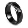 Faceted Black Ceramic Ring