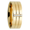 Diamond Grooved Yellow Gold Mens Ring