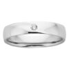 Polished Mens Diamond Wedding Band in White Gold