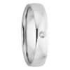 Polished Mens Diamond Wedding Band in White Gold