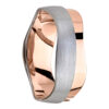 Waved Silhouette Rose White Gold Mens Ring