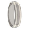 Slim 6mm Titanium Double White Gold Stripe Mens Ring