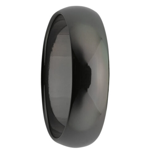 Polished Dome Black Zirconium Mens Ring
