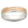 Dimensional Inlay Rose White Gold Mens Ring