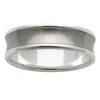 Concave Inlay White Gold with Titanium Mens Ring