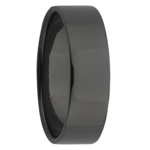 Soft Edge Flat Black Zirconium Mens Ring