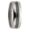 Titanium & Zirconium Stripe Mens Ring