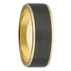 Sanded Zirconium & Polished Yellow Gold Mens Ring