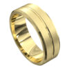 Yellow Gold Brushed and Polished Mens Wedding Ring