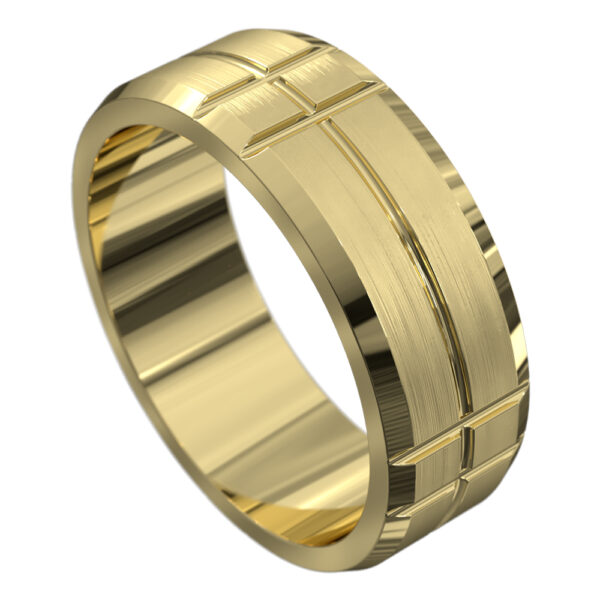 Impressive Yellow Gold Mens Wedding Ring