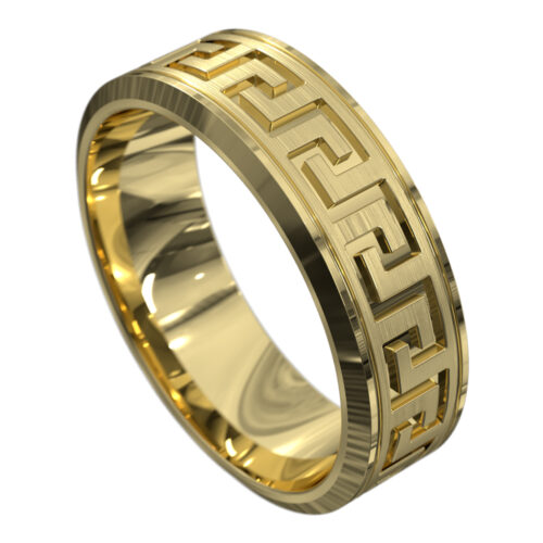 Stunning White Gold Mens Wedding Ring