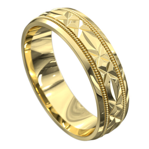 Remarkable Yellow Gold Satin Mens Wedding Ring