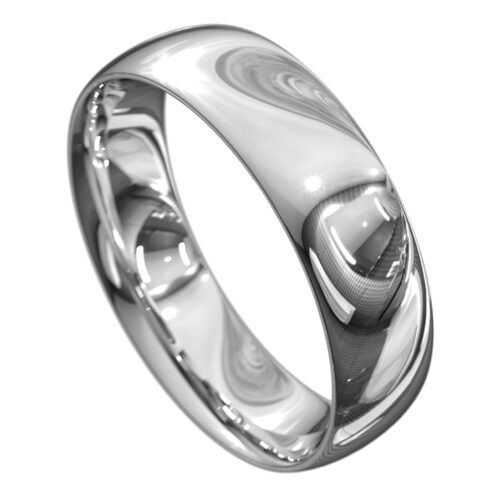 Polished Finish White Gold Mens Wedding Ring