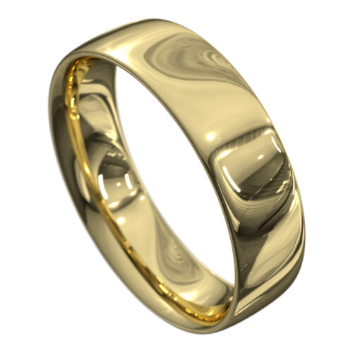 Yellow Gold Polished Finish Mens Wedding Ring