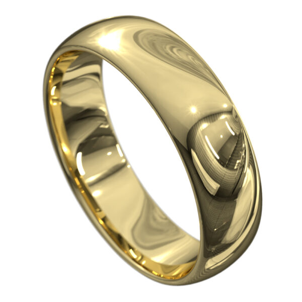 Brilliant Yellow Gold Polished Mens Wedding Ring