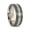 Titanium and Brushed Carbon 8mm Mens Ring
