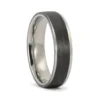 Titanium and Brushed 8mm Carbon Mens Ring