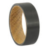 Black tungsten with whiskey barrel wood mens ring